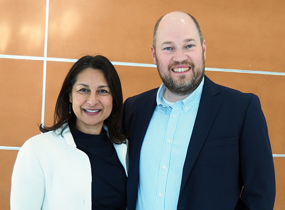 Sona De and Alex Spokoyny at the reception following the ceremony